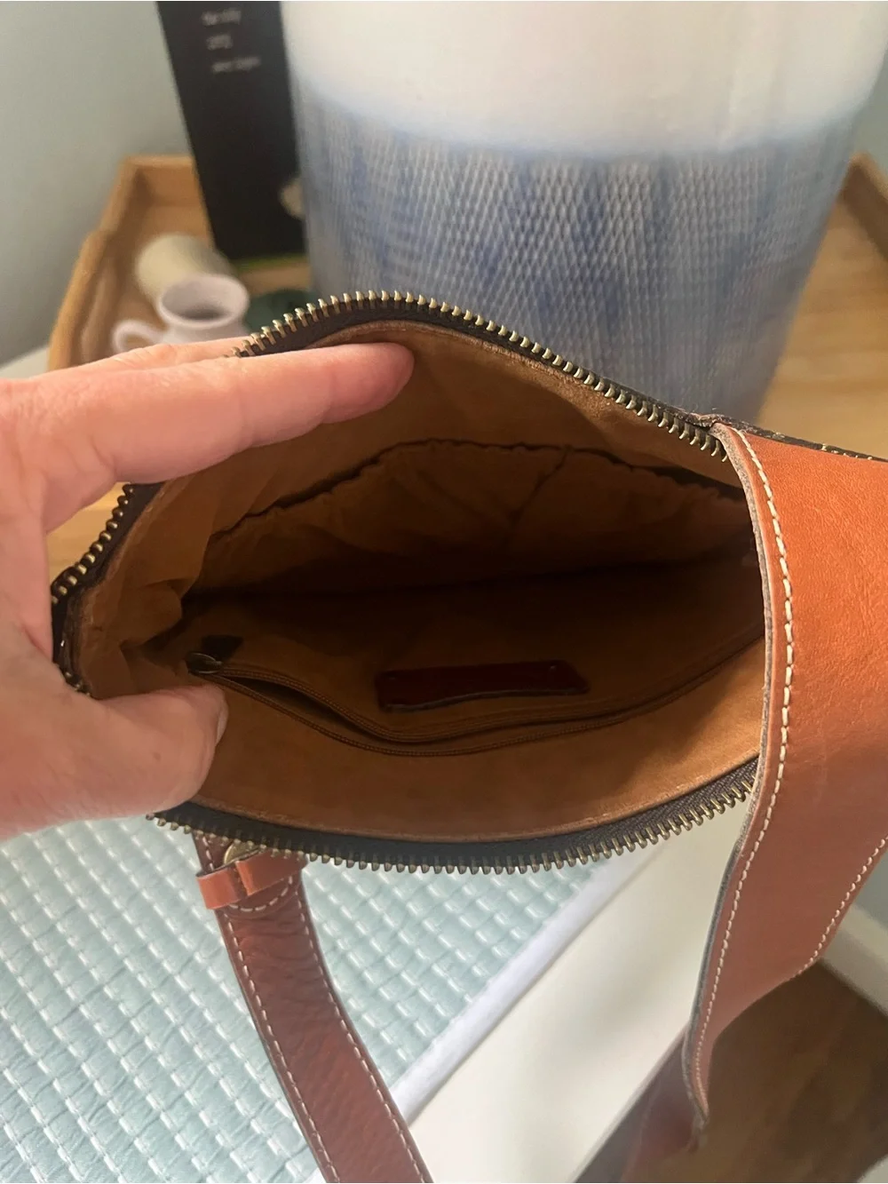 Patricia Nash Tooled Leather Crossbody Bag - Cognac Brown